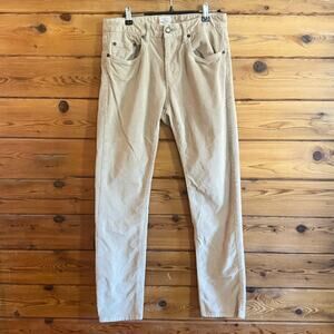 Faherty Womens 28 Beige Organic Cotton Corduroy Straight Leg Pants